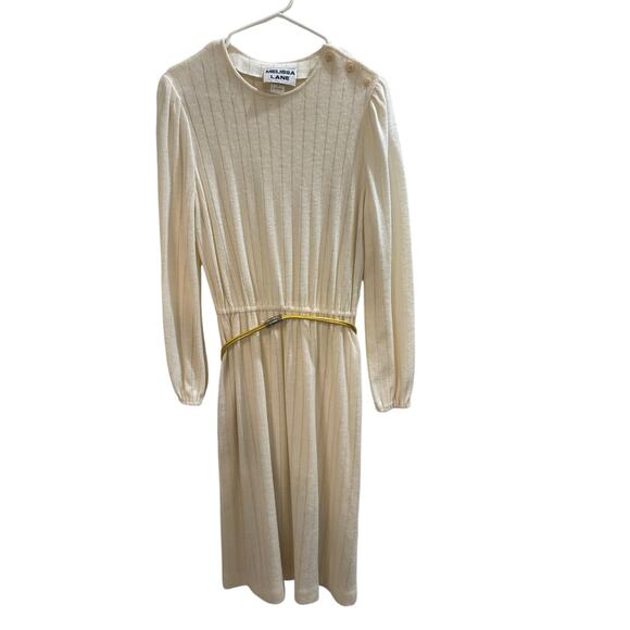 VINTAGE DRESS WITH BELT - WOMENS 12 - Picture 1 of 9